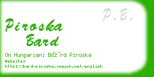 piroska bard business card